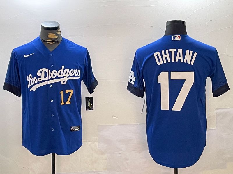 Men Los Angeles Dodgers #17 Ohtani Blue City Edition 2024 Nike MLB Jersey style 12161->los angeles dodgers->MLB Jersey